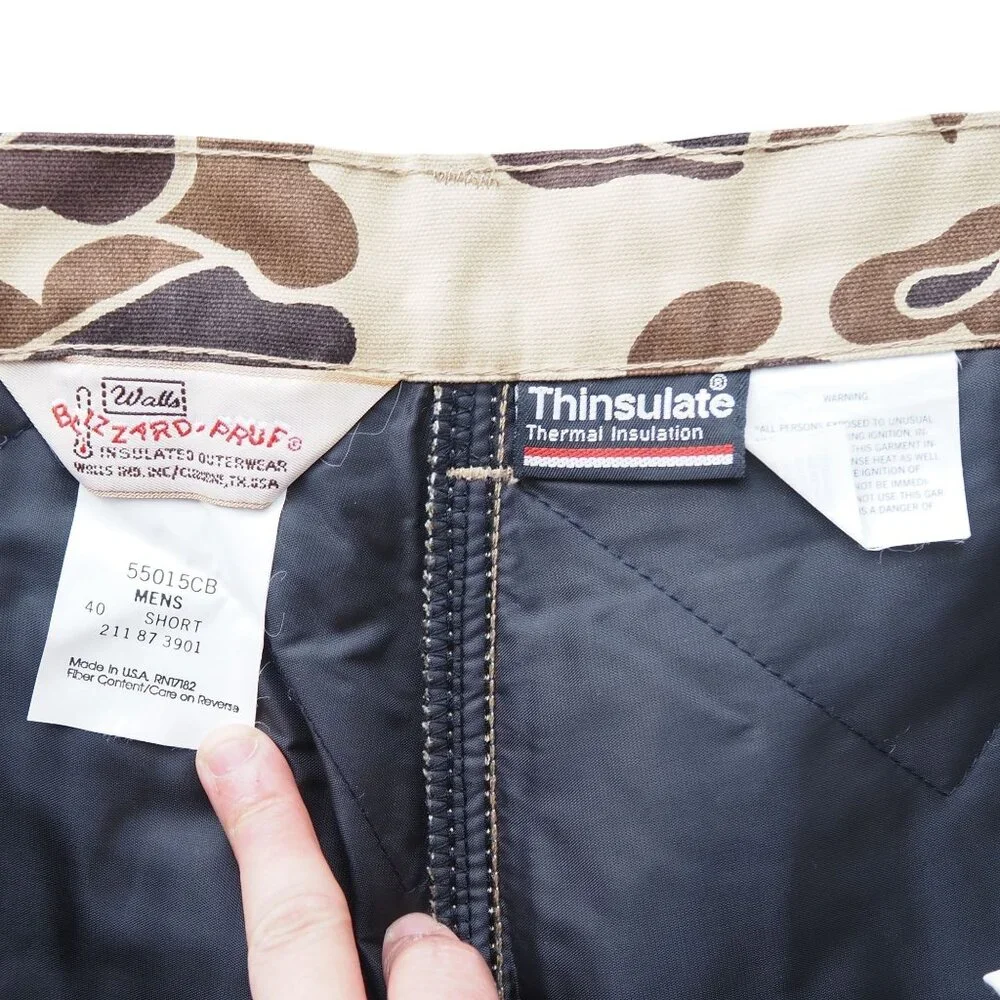 Walls Blizzard-Pruf VTG Thinsulate Thermal‎ Pants Men's 40S Multicolor Camo